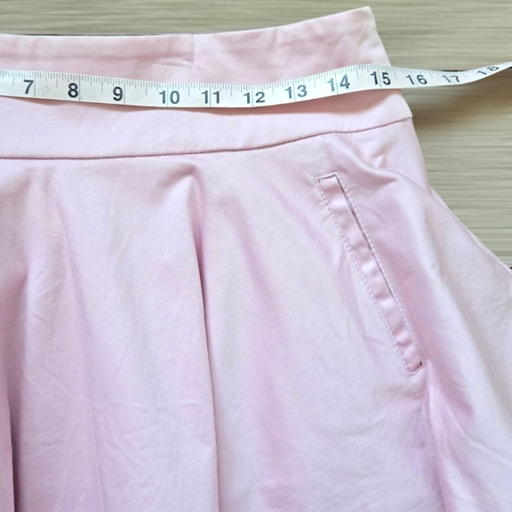 Extyn Pink Mini A-line Cotton Pleated Skirt Size 42 Euro - Picture 2 of 8